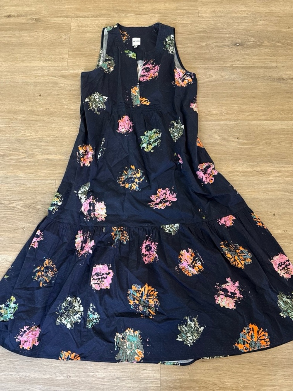 NWT NIC+ZOE Navy Floral Print Maxi Dress Medium